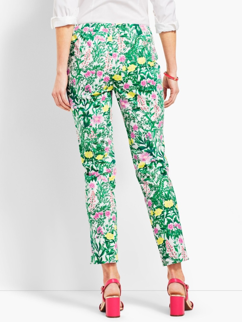 Talbot's Floral Slim Ankle Pants